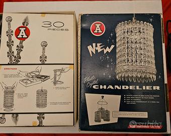 Lotto 6 chandelier lampadario in plastica vintage