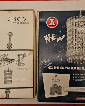 Lotto 6 chandelier lampadario in plastica vintage