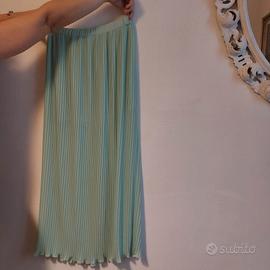 Gonna plissettata verde acqua