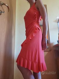 Abito corallo vestito Made in France tg Unica