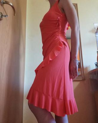 Abito corallo vestito Made in France tg Unica