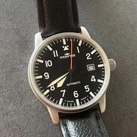 Fortis flieger pilot automatic nero bianco