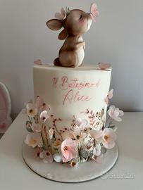 Torta scenografica coniglietta + sagoma