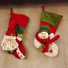 Calze natalizie con pupazzo di neve e babbo natale