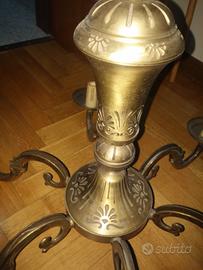 Lampadario vintage bronzo artistico