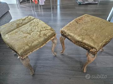 coppia sgabelli-poggiapiedi antichi 800/900