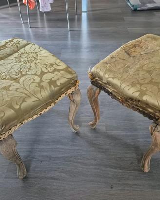 coppia sgabelli-poggiapiedi antichi 800/900
