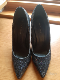 Scarpe tacco cm.10 con brillantini