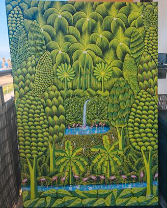 Dipinto arte naif importato dai Caraibi 