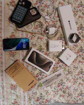 iPhone 15 pro 128 GB  Apple Watch serie 3 Airpods4
