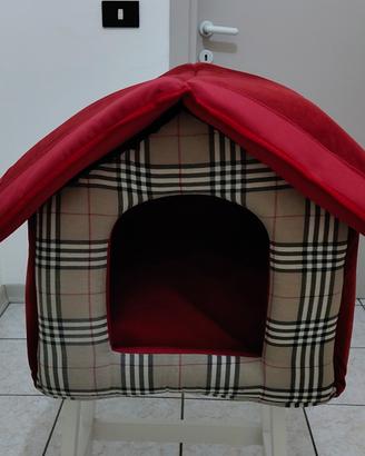 Cuccia cane o gatto apribile a forma di casetta