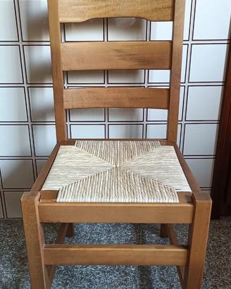 Sedia legno cucina impagliata