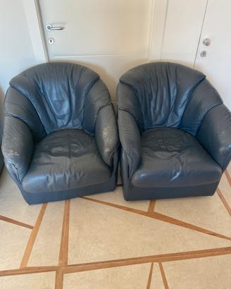 Poltrone vintage in pelle