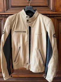 Spidi Leather giacca moto vera pelle nero beige