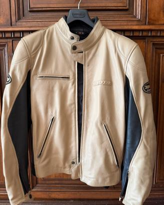 Spidi Leather giacca moto vera pelle nero beige