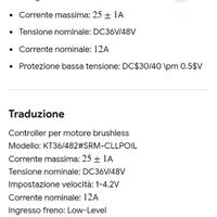 Controller per motore brusheless nuovo mai usato