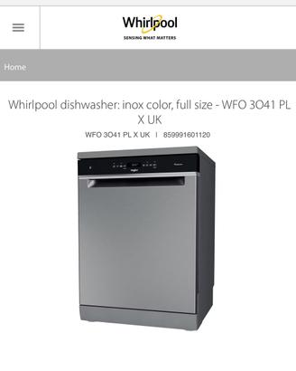 Lavastoviglie Whirpool WFO 3041 PL X  Inox, 14 Cop