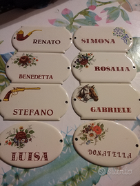 Targhe fuoriporta con nome vintage