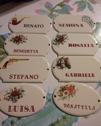 Targhe fuoriporta con nome vintage