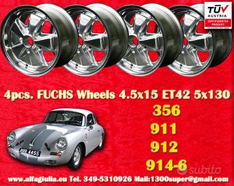 4 pz cerchi Porsche Fuchs 4.5x15 ET42 5x130