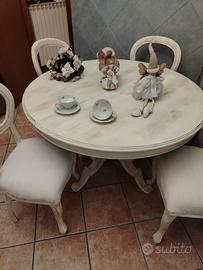 TAVOLO TONDO SHABBY ALLUNGABILE 