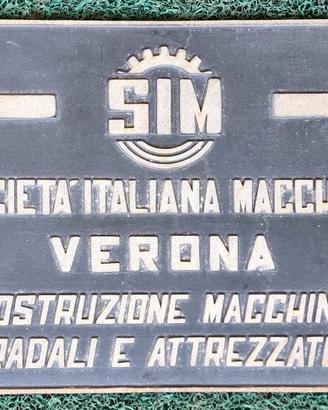 Storica targa Società Italiana Macchine - Verona