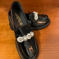 Mocassini donna in vernice nera