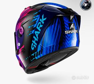 Casco AERON EDgy Carbon blue chrome Nuovo