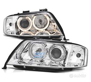 FARI XENON AUDI A6 4B 97-01 ANGEL EYES FONDO CROMA