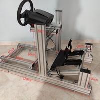 Postazione profilati in alluminio per sim racing
