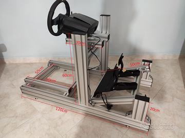 Postazione profilati in alluminio per sim racing