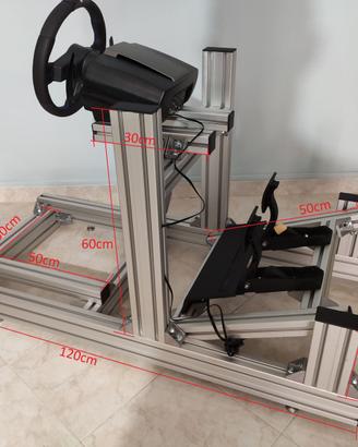 Postazione profilati in alluminio per sim racing