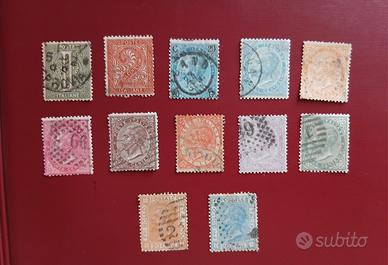 1863/77- Serie De La Rue- 12 valori con 2 lire