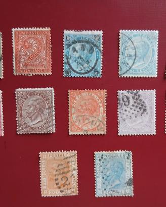 1863/77- Serie De La Rue- 12 valori con 2 lire
