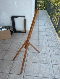 Cavalletto porta quadro / pittore regolabile legno