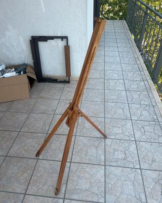 Cavalletto porta quadro / pittore regolabile legno
