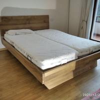 letto matrimoniale rovere rustico testata scortec