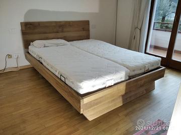 letto matrimoniale rovere rustico testata scortec