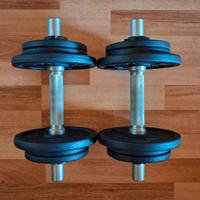 Set Manubri 10 KG l'uno Regolabili con Piastre