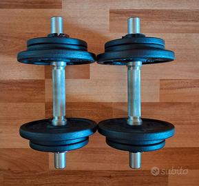 Set Manubri 10 KG l'uno Regolabili con Piastre