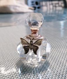 set bottiglietta e portagioie in cristallo e argen