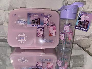 Huntrix borraccia e lunch box KPop Demon Hunters