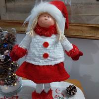 Deliziosa Bambola decorativa natalizia H 60 cm