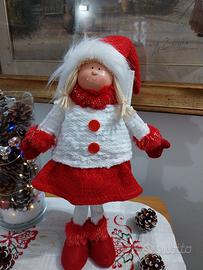 Deliziosa Bambola decorativa natalizia H 60 cm