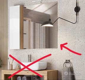 specchio con pensile e luce (Amburgo  92cm )