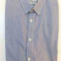 Camicia da uomo, a puntini blu, taglia L