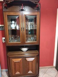 Credenza Cristalliera in Legno  con Vetrina