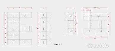 Armadio con letti a ponte - Bianco
