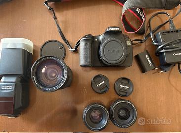 CANON 60 D apsc con obbiettivi e flash