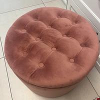 Pouf contenitore porta scarpe velluto rosa
